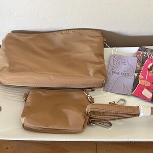 Pixie Mood Camel Crossbody and Small wallet bag.